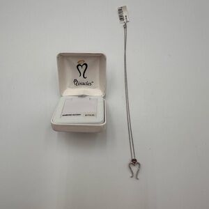 NIB Miracles Diamond Accent Angel Wing Heart Necklace